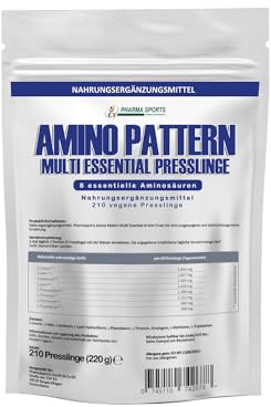 Amino Pattern Multi Essential Aminosäuren - 210 vegane Presslinge/Tabletten für optimierte Eiweißversorgung