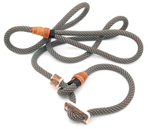 Retriever-Leine/Moxonleine Elegant-Style | handgefertigte Hundeleine aus Tau mit Halsbandfunktion & Horn-Stopper | 10mm – kraftvoll, stilvoll & komfortabel | Training, Alltag & Spaziergang