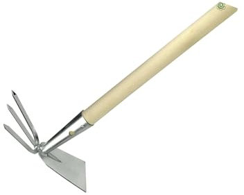Zappa da Giardino Professionale (con Manico 140 cm.), per Sarchiare, Zappare e Arieggiare Terreni e Letti Vegetali, Zappa Robusta e Resistente per Lavorazione del Terreno