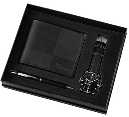 Dickly Geschenkset für Herren, Geschenkkörbe, modernes Boutique-Geschenkset, Organizer, Geschenkbox, Uhrenetui, Stiftset für Männer, Geburtstag, Vatertag, Schwarz