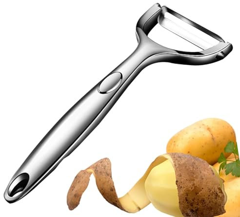 Qumiuu Éplucheur de pommes de terre en acier inoxydable, éplucheurs en acier inoxydable pour la cuisine,Éplucheur de fruits suspendu - Éplucheur de légumes en forme de Y, éplucheur de carottes et de