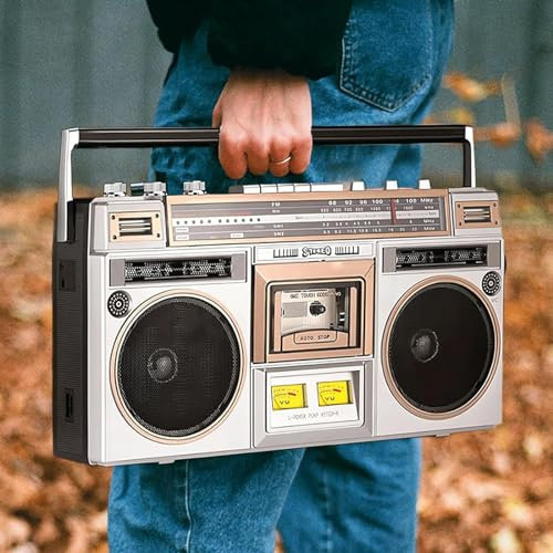 Boombox De Cinta Retro, Reproductor De Casete Bluetooth Portátil, Grabadora De Casete Vintage Con Altavoces Estéreo De Doble Canal, Compatible Con Entrada De Puerto SD/USB/3,5 Mm, Para Regalo