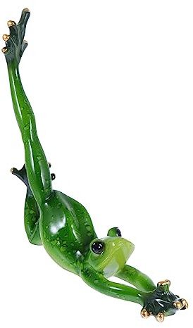 IMIKEYA Leichte und Tragbare im Lustigen Yoga Design Yoga Frosch Figur aus Grünem Kunstharz als Einzigartige Wohndekoration für Büro und Zuhause