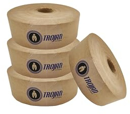 Trojan Packaging 48mm x 200 Metres Brown 70gsm Non-Reinforced Gummed Paper Tape with Water Activated Sustainable vegetable-based Adhesive - 100% Biodegradable, Compostable & Recyclable
