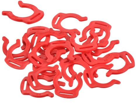 QUARKZMAN 20Pezzi 3/8 Pollice Clip di Bloccaggio in Plastica per Sistemi di Filtrazione dell'Acqua RO Tubo Raccordo Rapido Morsetti di Bloccaggio Ricambi, Rosso