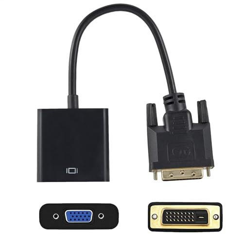 Adattatore video da DVI-D a VGA, risoluzione HD 1080p, da DVI maschio a VGA femmina, adattatore video da DVI-D 24+1 maschio a VGA femmina, adattatore compatto per desktop, PC, monitor, proiettore