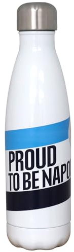 SSC NAPOLI Borraccia Termica in Acciaio Inox, Doppia Parete, 500 ml, Bianco