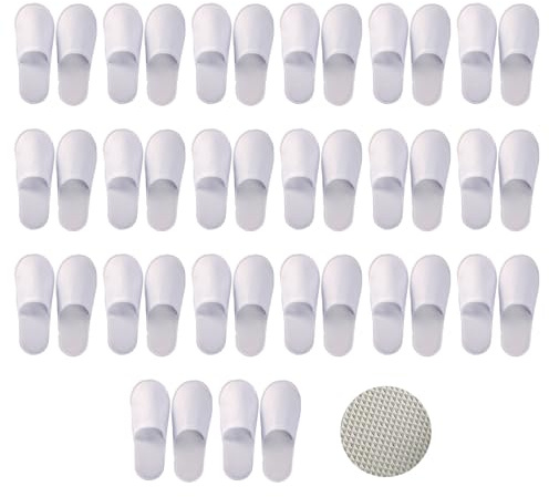 Bavooty hotelltofflor, hotelltofflor, hotelltofflor, engångsskor, gästtofflor, 4 par, vita tofflor, för kvinnor och män (storlek EU 36–42), Vit 20 par, 42 EU