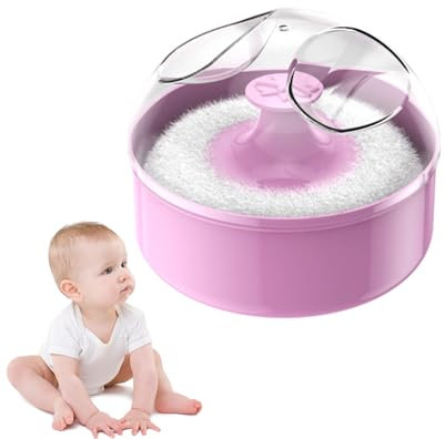 Récipient à poudre - Applicateur de poudre corporelle - Mallette de maquillage souple - Boîte de distribution de poudre anti-poussière - Support cosmétique doux pour la peau - Pouf de rangement pour