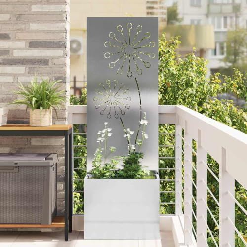 INLIFE Blumentopf mit dekorativem Paneel Silber 50 x 140 cm Edelstahl,Heim & Garten,Dekoration,Kunst,Poster, Drucke & Wandbilder,Silber,11.48 KG,876459
