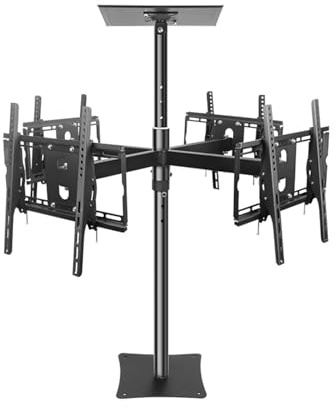 Soporte universal para TV de techo, soporte ajustable de inclinación y giratorio para televisores LCD/LED/curvos de 32 a 55 pulgadas, soporta hasta 330 libras, diseño de cuatro lados para una