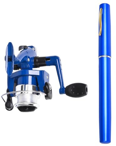 Angelrute mit Stift, Teleskop-Angelrute für, tragbar, 99 cm, Rutschfester Griff, für Angler, See, Meer, Teich