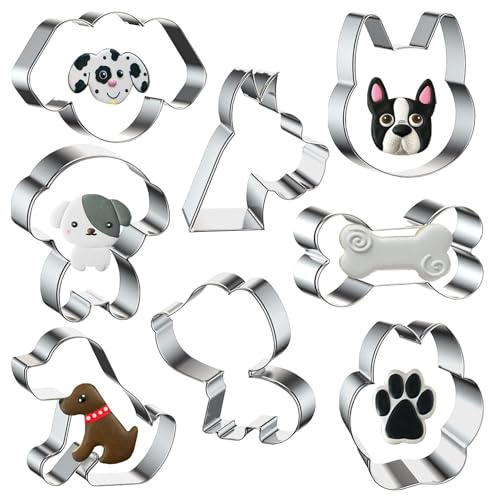 8 Stück Keksausstecher Hund, Ausstechformen Hundepfote Plätzchen Ausstecher Edelstahl Ausstechform Knochen Dog Cookie Cutter Für Plätzchen Kuchen Deko