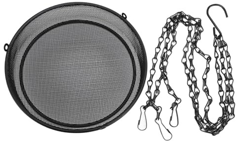 BSLSVGE Vogelfutterstation, großes Fassungsvermögen, pulverbeschichtetes, feines Metallgeflecht, Hängetablett für Garten, Hof, Außendekoration, Eisen, 9,7 Unzen