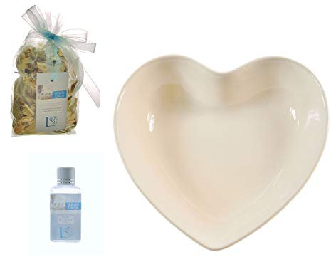 'Set mit Potpourri für Öl- und der-Schale. handblended und Keramik-Schale in verschiedenen Farben und Düften von Homestreet Cream Linen