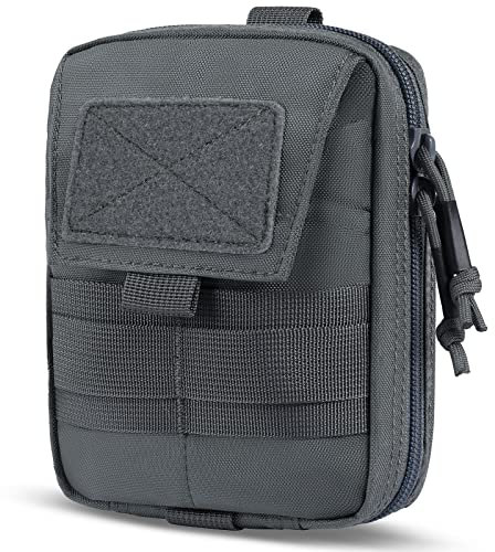 OneTigris Blade EDC Gürteltasche mit Tasche, Grau, 13 cm x 20 cm x 6,4 cm, Grau, 5(L)*8(L)*2.5(E)/13cm*20cm*6.4cm