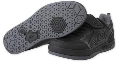 O'NEAL Sender Flat Mountainbike Schuhe Vegan I MTB Downhill Freeride | MTB Schuhe Herren & Damen mit Super-Grip Außensohle & Mesh Belüftung I Schwarz I Größe 38