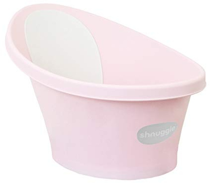 Shnuggle SBP-RSE-EUR Badewanne für Neugeborene bis 12 Monate mit Stöpsel am Boden, Rosa mit weißer Rückenlehne - 1,2 kg