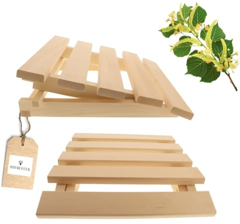 HOFMEISTER® Lot de 2 appuie-tête réglables en hauteur pour sauna en bois de tilleul 40 cm Support dorsal ergonomique réglable Dossier de sauna stable pour se détendre