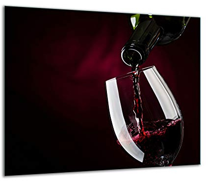 TMK | Piastra di copertura per fornelli, 60 x 52 cm, pezzo unico in vetro, per piano cottura a induzione, protezione da schizzi, piano di vetro, tagliere, nero vino