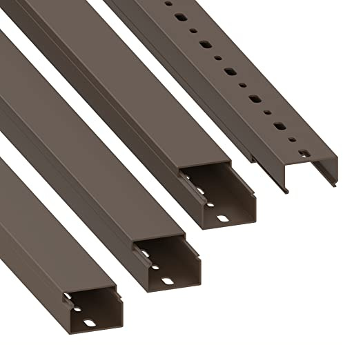 Habengut - Canaleta para Cables (con Orificio de Montaje en el Suelo), 25 x 40 mm, PVC, Color marrón, Longitud 4 m (4 x 1 m de Longitud)