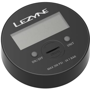 LEZYNE, 350 PSI Digital Gauge 3,5 Zoll Unisex Erwachsene, Schwarz, Einheitsgröße