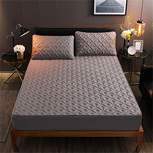 YCDZ Funda Protectora De Colchón, Antialérgica, Transpirable, Impermeable, Antiinsectos Y ácaros, Sin Olor, Sin Ruido, Apta para Todo Tipo De Camas (Gris,100x200cm?16-25?)