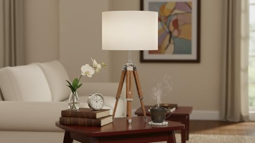 Lifestyle - Base per lampada da tavolo con treppiede, in legno (senza paralume)