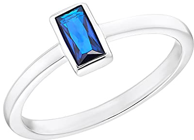 s.Oliver Ring 925 Sterling Silber Damen Ringe, mit Zirkonia synth., Blau, Kommt in Schmuck Geschenk Box, 2031444