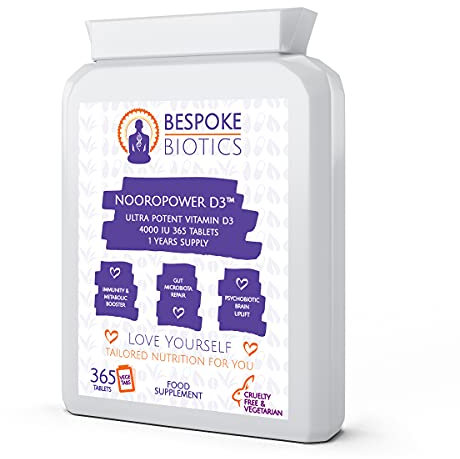 Vitamin D3 4000 IU 365 Tablets High Potency Best Value Easy Swallow Micro Tabs | Real cholecalciferol NOT Vitamin D2| Brain Mood Immunity Digestion| UK Manufactured 1 Years Supply