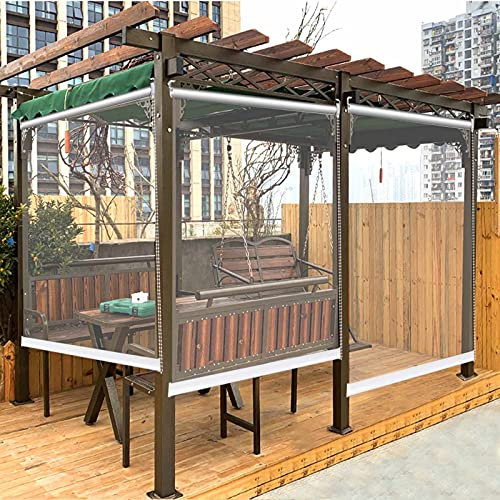 JLXJ Rollos PVC Großer Wasserdichter Rollo Transparent für Außenfenster Pergola, PVC-Trennwände Aufrollen Jalousien, 95/115/135/155cm Breit (Color : W×H, Size : 155×120cm(61×47.2))