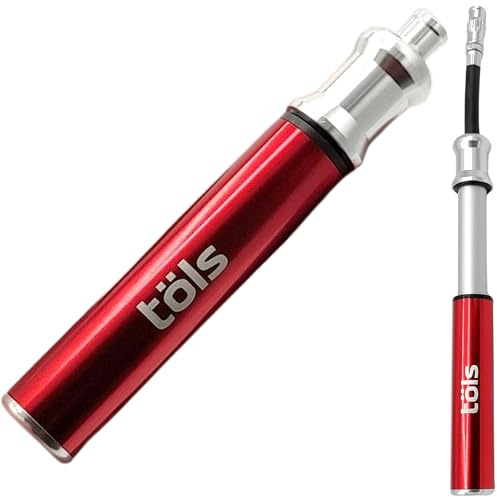 TÖLS Mini Bomba Bicicleta Aina Pro - Mini Bomba de Aire Bicicleta 80 PSI 5,5 Bar - inflador Bicicletas con latiguillo Incluido - hinchador Bicicleta Super Ligero - Mancha para Bicicleta - Bike Pump