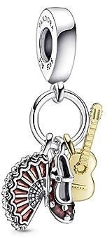 PANDORA Breloque 760765C01 Guitare, taille unique, Métal, émail