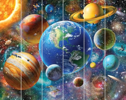 Walltastic Solar System Wallpaper Mural, Childrens Bedroom, Playroom, 8 feet High x 10 feet Wide, 1 Size