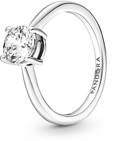 Pandora Timeless glittrande solitärring i sterling silver med klar kubisk zirkonia, 48