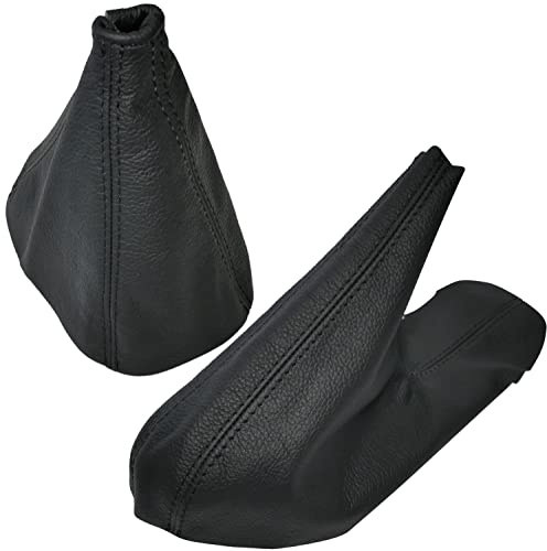 AERZETIX - C59481 - Faltenbalg für schalthebel und handbremse aus echtem leder - kompatibel mit BMW Z3 1995-2002 - farbe: schwarz mit nähte schwarz - für manuelles getriebe