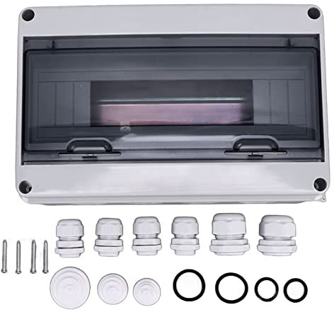 Scatola di distribuzione a 15 vie, custodia di giunzione in plastica impermeabile IP65 Coperchio trasparente MCB HT 15W, 310 x 200 x 110 mm