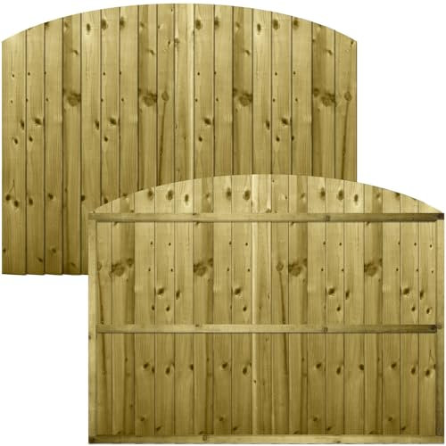 Premier Garden Supplies DOME TOP Feather Edge Fence Panel Width: 6ft (183cm) x Shoulder Height: 4ft (120cm) [Full Height. 140cm] Rough Sawn Closeboard Fully Framed Garden Boundary Fencing Panels