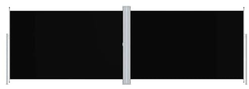 vidaXL Infällbar sidomarkis 200x600 cm svart, trädgårdsskärm, uteplatssolskydd, terrassskärm, insynsskydd, solskyddsskärm, markis, vertikalmarkis