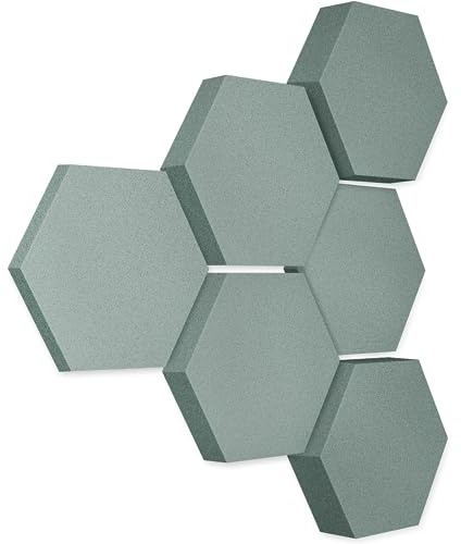 platino24 Akustikpaneele 6 Elemente Edition LOFT 3D I Ø 300mm Akustikplatten Schalldämmung Wand & Decke I Akustikschaum Schall-Absorber aus Basotect 30-70mm mit Akustikbeschichtung Farbe: Denim