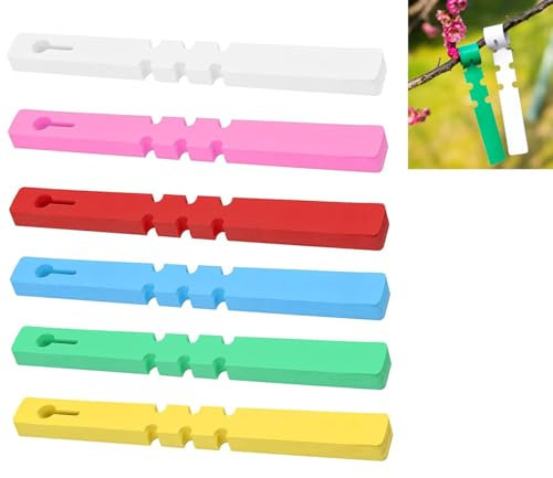 240 Pcs Ring Label Plant Labels,Plastic Tree Labels,21x2cm Adjustable Plant Labels,Garden Plant Tags Hanging Tags for Nurseries,Gardens,Potted Herbs,Flowers (6 Colours)
