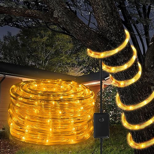 Ikodm LED Lichterschlauch Aussen, Lichtschlauch mit Timer & 8 Modi, Lichterschlauch Außen wasserfest, LED Lichtschlauch für Garten Fest Weihnachten Hochzeit (Warmweiß, 20m)