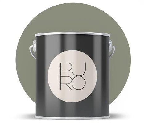 livingwalls PURO Premium Peinture murale c7006 – Peinture de peintre à très haut pouvoir couvrant – Peinture d'intérieur mate de qualité supérieure en gris, vert – 1 l