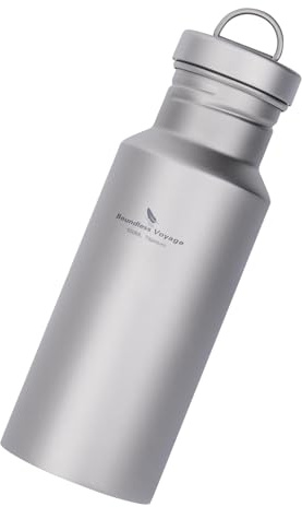 iBasingo Bouteille en titane pour le plein air, camping, en métal monocouche, large ouverture, anti-fuite, pour le sport, le vélo, la randonnée, le pique-nique, l'escalade, la course, pour le thé, le