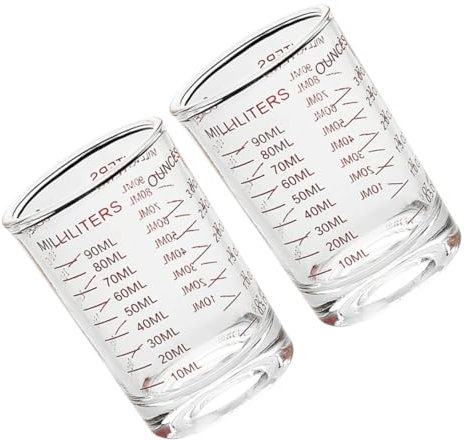 BESTonZON 2stücke Teiliges Glas Messbecher Hitzebeständig Transparent Mit Skala Präzise Messbecher Zum Backen Haushalts-messbecher Aus Robustem Glas Für Cocktail Tee Kaffee Küche Und Bar