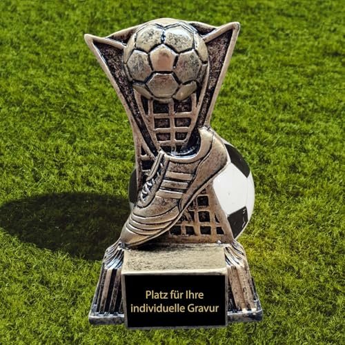 eberin · XS Fußballschuhe Pokale – Kleine Preise, Große Freude · Belohnen Sie Ihre Fußballmannschaft oder Tippkicker-Runde · Fussball Pokal personalisierbar mit Gravur · (Motiv 2 [24911] MIT Gravur)