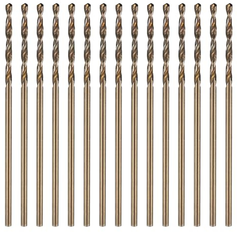 QUARKZMAN 15 Stück M35 Cobalt Spiralbohrer Set 1,1 mm Durchmesser Hochgeschwindigkeitsstahl 36 mm Gesamtlänge zum Bohren und Schneiden von harten MetallenStahlbohrer