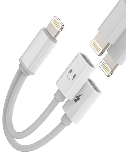 Adaptador Lightning doble para iPhone Jack Auriculares Cargador Accesorios para Apple Cable AUX Para iPad Air Para iPhone 14 13 XR Audio Auriculares Conector Carga Headphone Autoradio SDoppiador