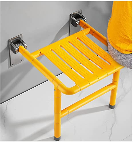 350 kg Weight Capacity Folding Shower Stool for Seniors - Wall Mounted Fold Down Seat - Ideal Bathing Aid for Elderly, Disabled - Rubber Feet - Shower Chair for Shower Stall