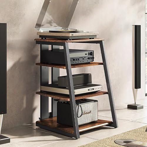 Elitix Hifi Stand Adjustable Onkyo Receiver Storage Display Shelf, Amplifier Av Media Stand Cabinet for Audio Speaker, Video Components Media Console, End Table